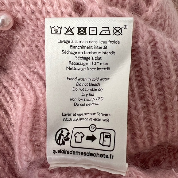 Sezane FEDERICA JUMPER Mohair Knit Long Sleeve Crew Neck Embellished Size S NWT - Picture 11 of 12